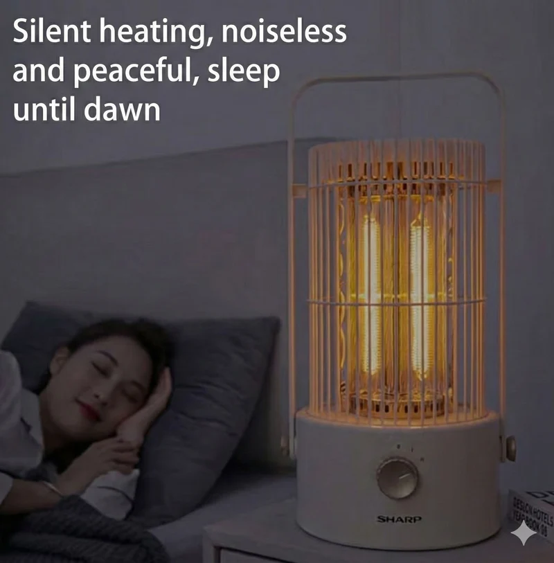 Sharp Birdcage Mini Electric Heater Carbon Crystal Heating Element Instant Heat HX-SM081A-Y