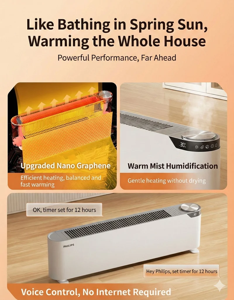 Philips Graphene Heating Footline Series 3000 Baseboard Heater AHR3242KS/93