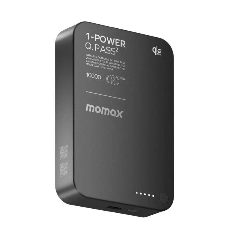 Momax 1-Power Q.Pass2 10000mAh Qi2.2 Magnetic Wireless Battery Pack MagSafe Powerbank IP168