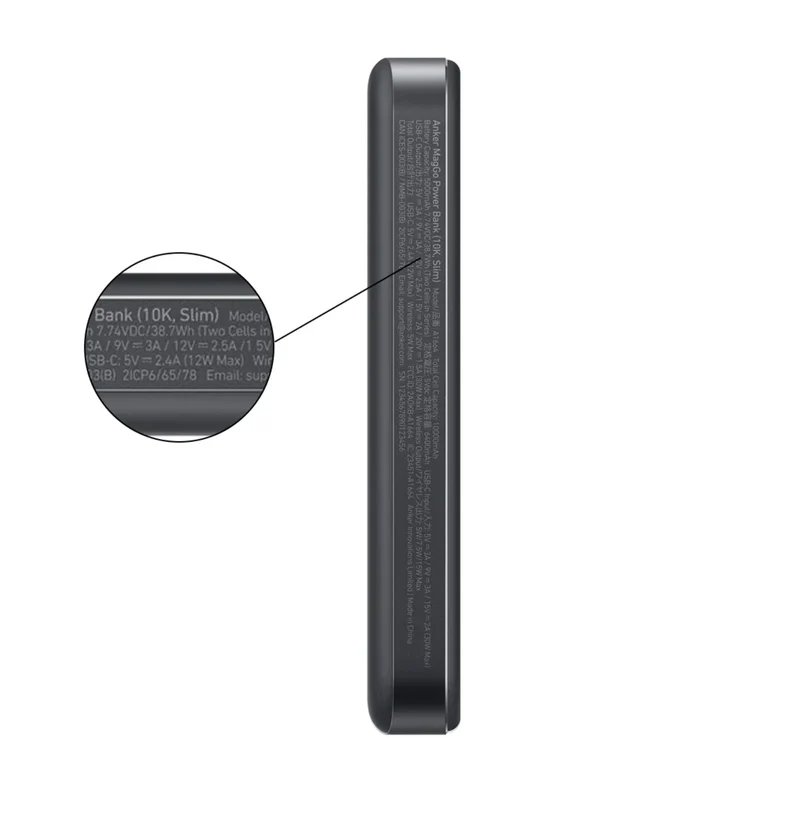 Anker MagGo Power Bank 30W (10K, Slim) Qi2 10,000mAh Wireless Charging Portable Power Bank