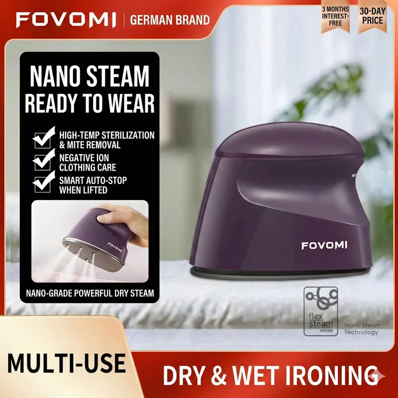 Fovomi Home Handheld Mini Iron Portable Steamer for Dormitory, Travel, and Business Trips