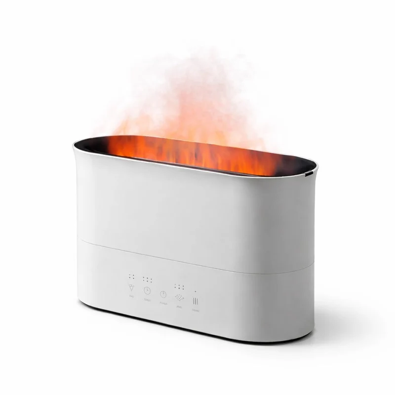 Furper Hybrid Humidifier, 2.2L Flame Mist Ultrasonic Cool & Warm Mist Humidifier