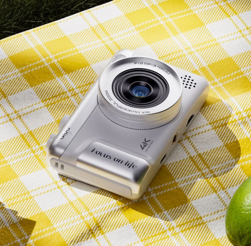 Aigo P618 64MP Kids Digital Camera with 4K Video 16X Zoom Dual AI Beauty 16 Filters Retro Style
