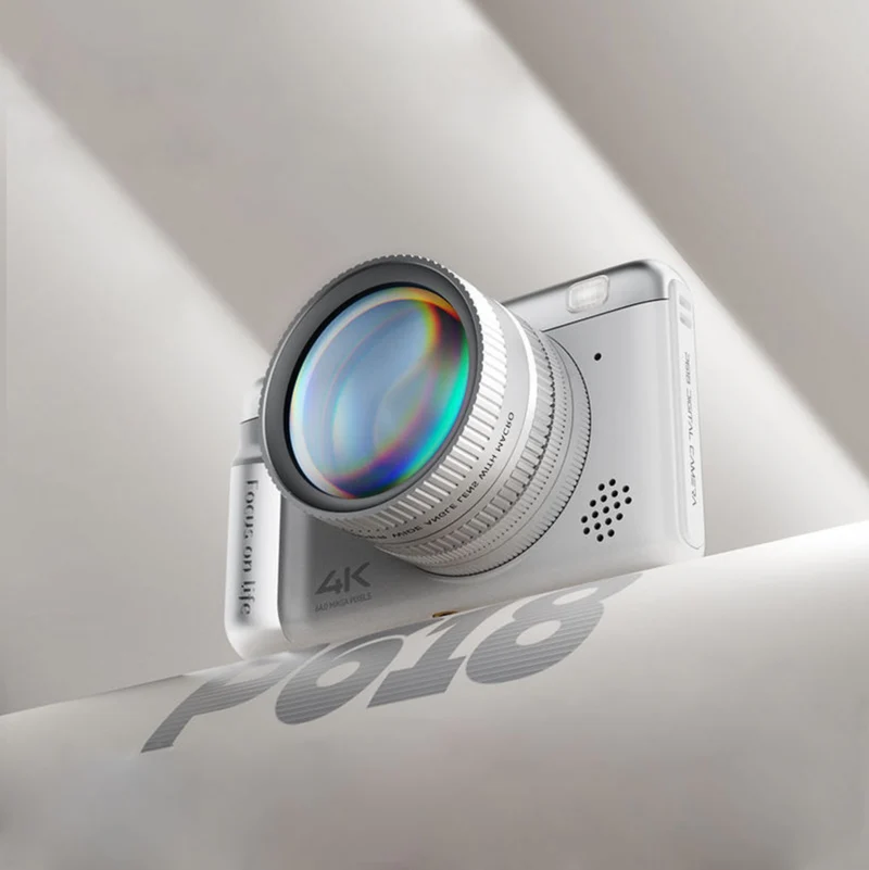 Aigo P618 64MP Kids Digital Camera with 4K Video 16X Zoom Dual AI Beauty 16 Filters Retro Style