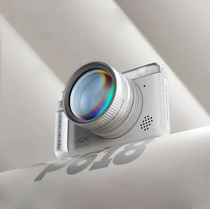 Aigo P618 64MP Kids Digital Camera with 4K Video 16X Zoom Dual AI Beauty 16 Filters Retro Style