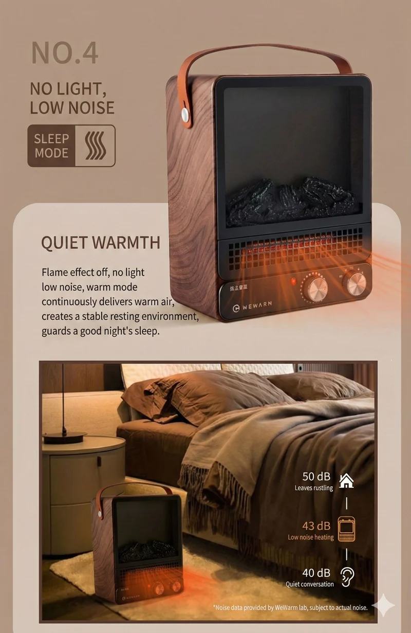 WeWarm 1800W Simulated Flame Fireplace Heater Electric Heater