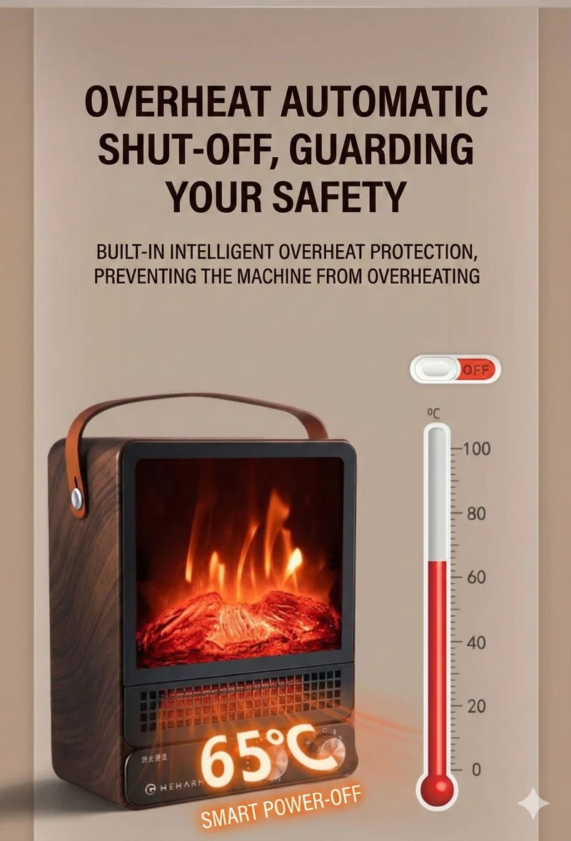 WeWarm 1800W Simulated Flame Fireplace Heater Electric Heater