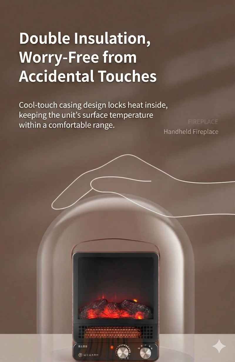 WeWarm 1800W Simulated Flame Fireplace Heater Electric Heater