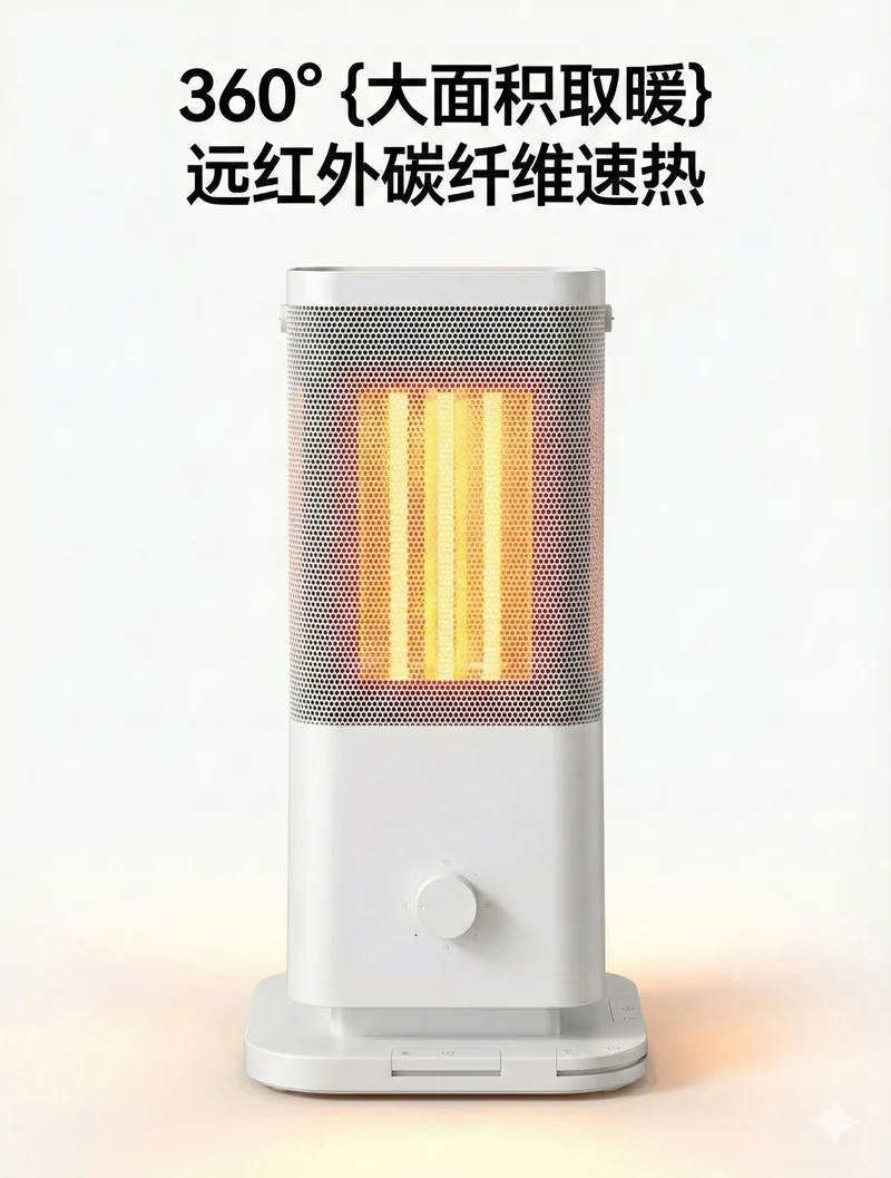 Ceerea Xili Five-Sided Heater Indoor& Outdoor Fireplace Portable Electric Space 360 degree Heater