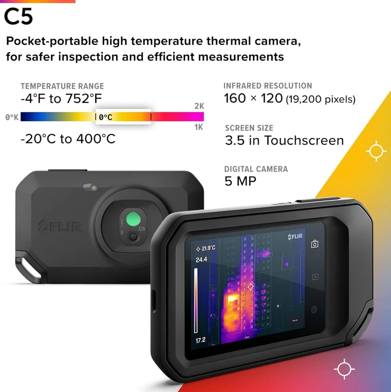 FLIR C5 with Wi-Fi Compact, Powerful Thermal Imagers Thermal Camera