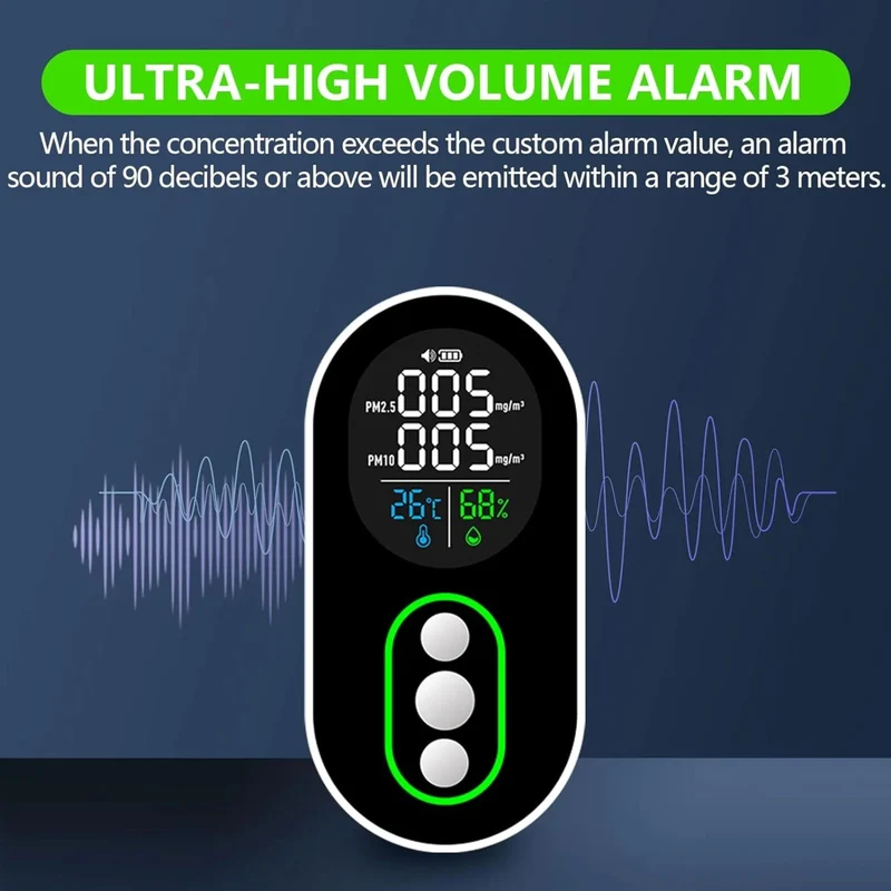 LSENLTY 4 in 1 PM 2.5 and PM 10 Air Quality Monitor-PTH-26P