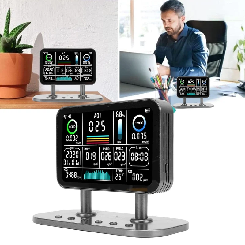 Furper Wifi 13 in 1 Air Quality Monitor Meter TVOC HCHO PM2.5 PM1.0 PM10 Temperature and Humidity Carbon Dioxide Detector