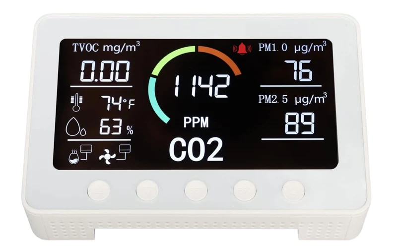 Furper Indoor Air Quality Monitor 7 in 1 TVOC PM2.5 CO2 Temp Humidity WIFI Tester Air Quality Meter All Round Detection