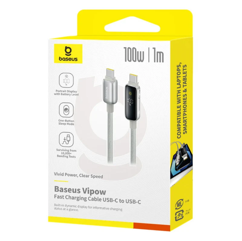 Baseus 2 Meter 100W USB-C to USB-C Vipow Fast Charging Cable