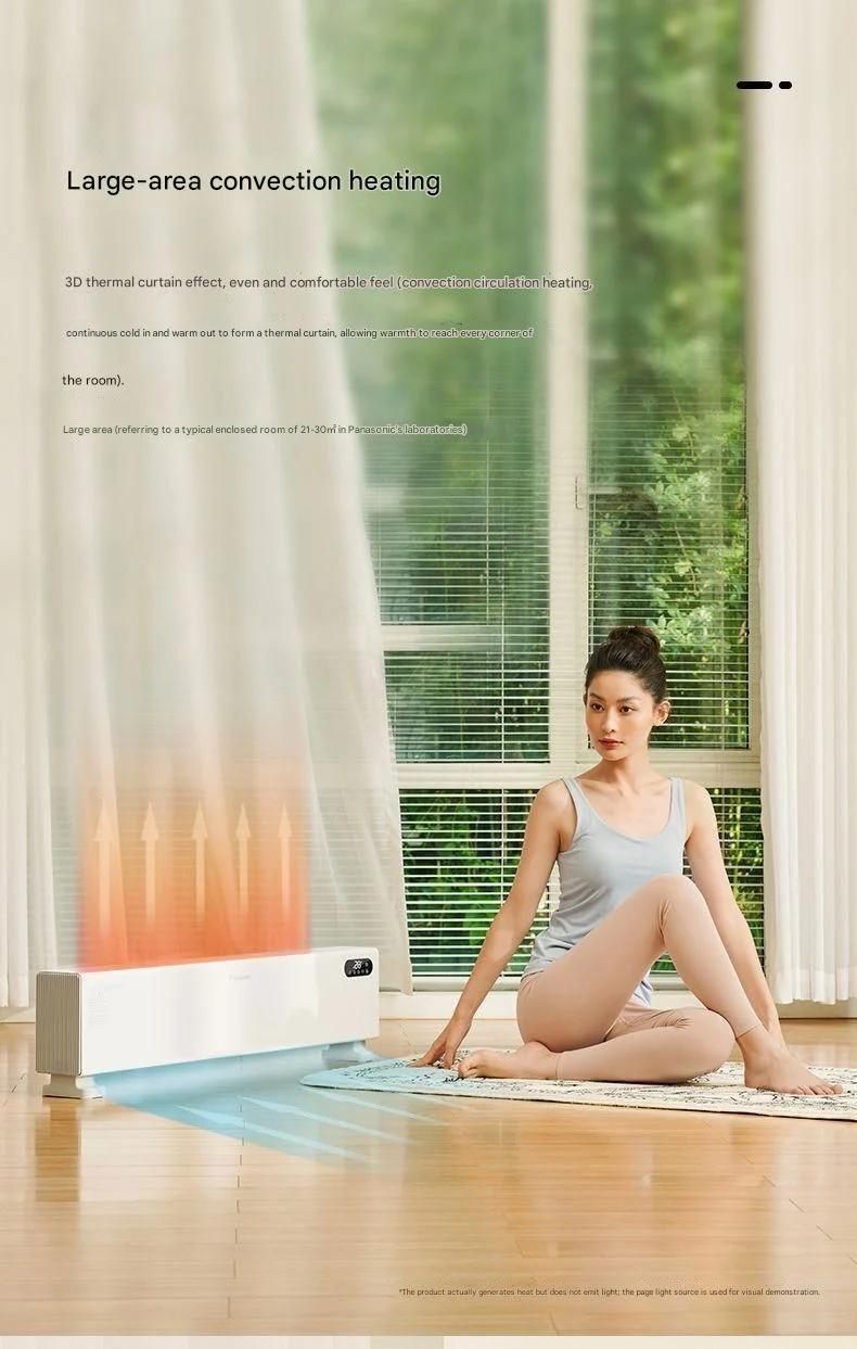 Panasonic DS-AK2237CW - Graphene Heating Electric Heater for Baseboards, Home Use, Living Room & Bathroom, Dustproof, Automatic Flip-Top Model