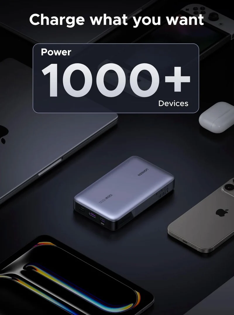 UGREEN 20000mAh 100W Power Bank, Nexode Portable Charger USB C 3-Port PD Fast Charging Battery Pack Digital Display for iPhone 17/16, MacBook, iPad, Galaxy S24 Ultra, Steam Deck, Dell XPS and More