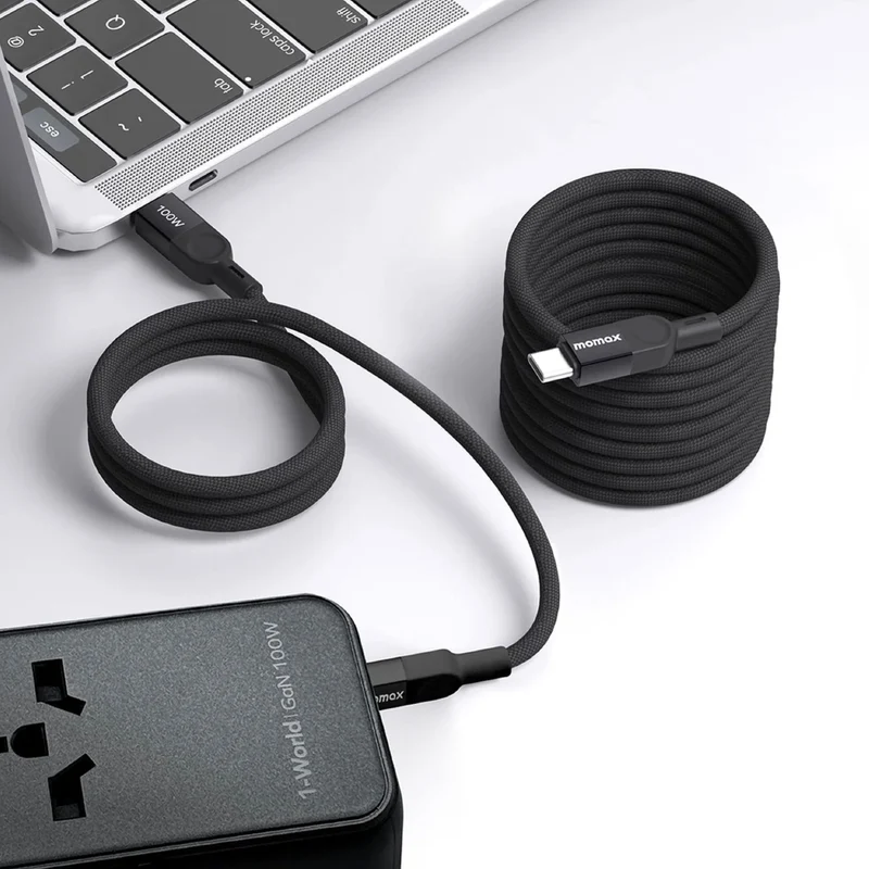 Momax Mag.Link Magnetic USB-C to USB-C Cable 100W Up to 2m Fast Charging and Data Transfer USB-C Cable