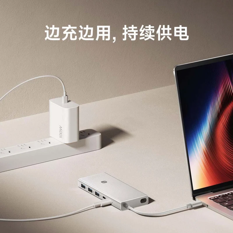Xiaomi Type-C 10 in 1 Docking Station Port Extender USB3.0/Type-C/HDMI 2.0 RJ45 Ethernet, and SD/TF card slots Multi-Function Support 4K UHD Transmission