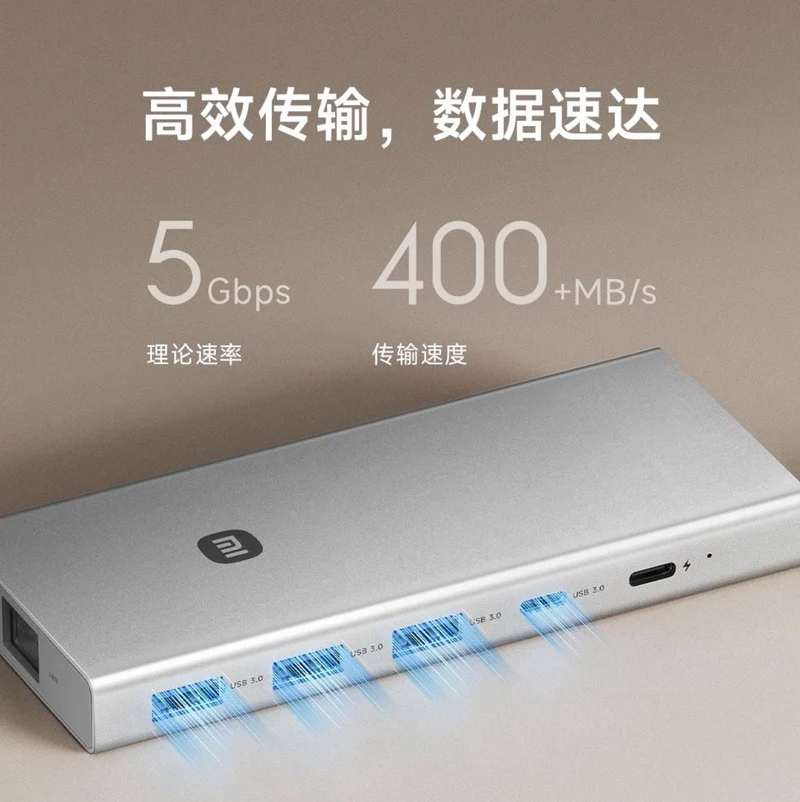 Xiaomi Type-C 10 in 1 Docking Station Port Extender USB3.0/Type-C/HDMI 2.0 RJ45 Ethernet, and SD/TF card slots Multi-Function Support 4K UHD Transmission