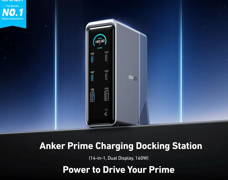 Anker Prime Charging Docking Station (14-in-1, Dual Display, 160W)