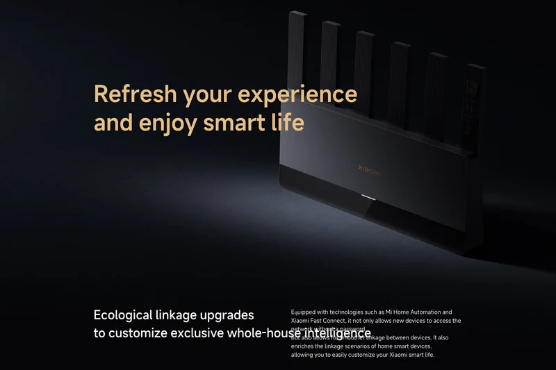 Xiaomi Router BE6500 WiFi 7 2.4GHz 5.0GHz Dual Band 4-Core 2.5G Port 512MB