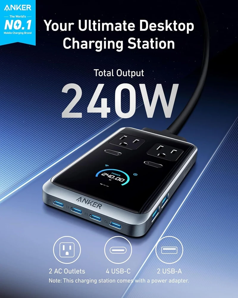 Anker Prime Charging Station 240W 8-in-1 USB-C Power Strip