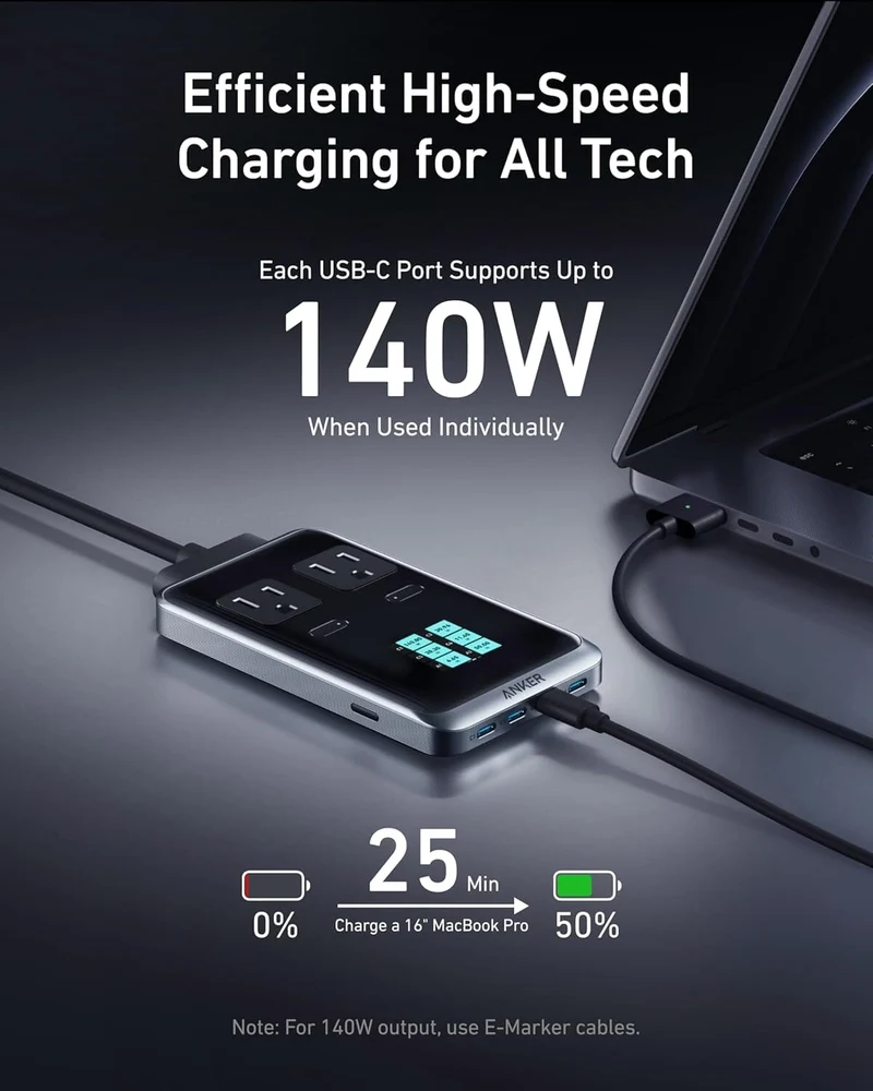 Anker Prime Charging Station 240W 8-in-1 USB-C Power Strip