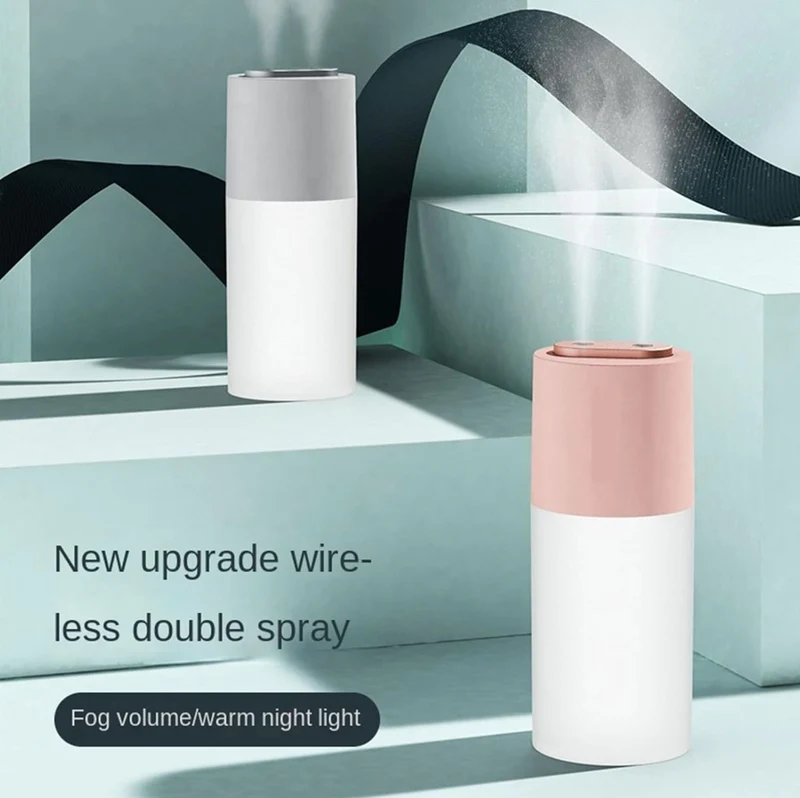 Furper Car Humidifier, Double-Port Spray, Air Purifier In The Car, Aromatherapy With Ambient Light