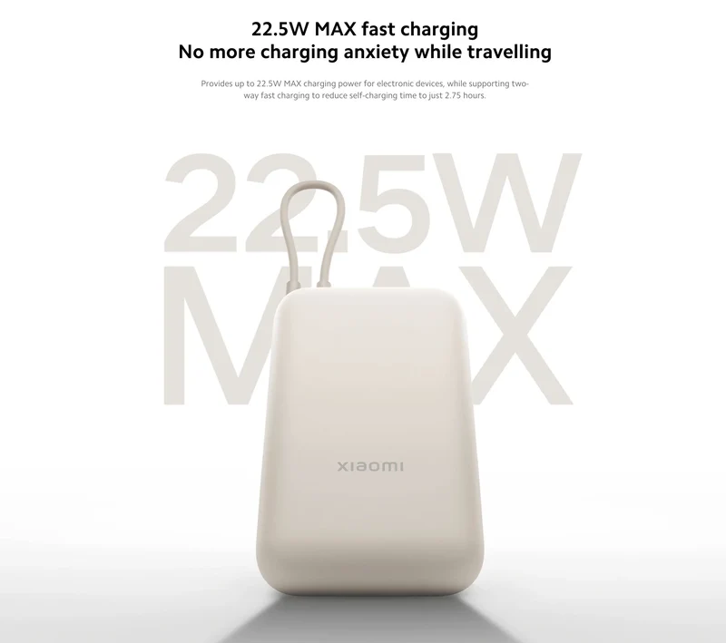 Xiaomi 22.5W Power Bank 10000mAh With Integrated Type-C Cable