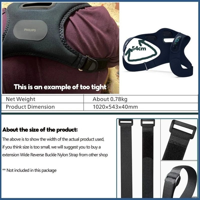 Philips Shoulder Massager with Posture Corrector Back Brace for Posture Support Fast Heating High-Frequency Vibration Massage 3 Massage Model Relief Upper Back Pain