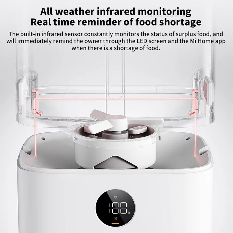Xiaomi Mijia Smart Pet Feeder 2 MJWSQ02 HD-large Screen 5L Large Capacity Precise Weighing Spare battery FoodShortage Remind