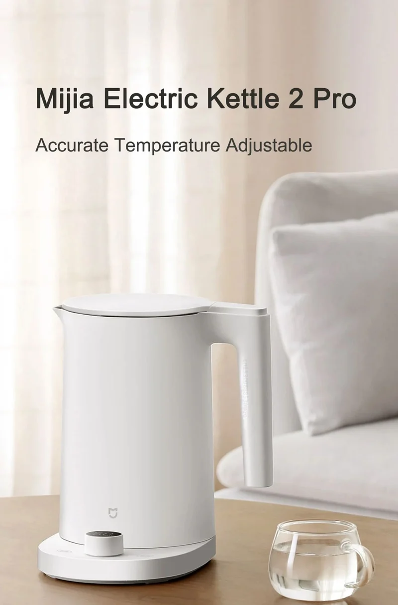 Xiaomi Mijia Thermostatic Electric Kettle 2 Pro Intelligent LED Screen Display Stepless Temperature Adjustable 1800W High Power
