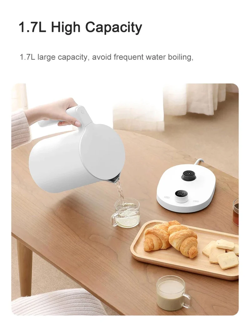 Xiaomi Mijia Thermostatic Electric Kettle 2 Pro Intelligent LED Screen Display Stepless Temperature Adjustable 1800W High Power