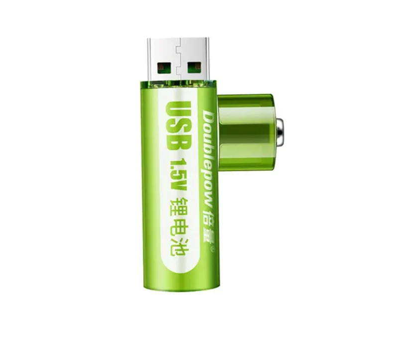 Computer USB AA Rechargeable Battery 1.5V 1800mAh Li ion Battery Cell - 4 Batteries
