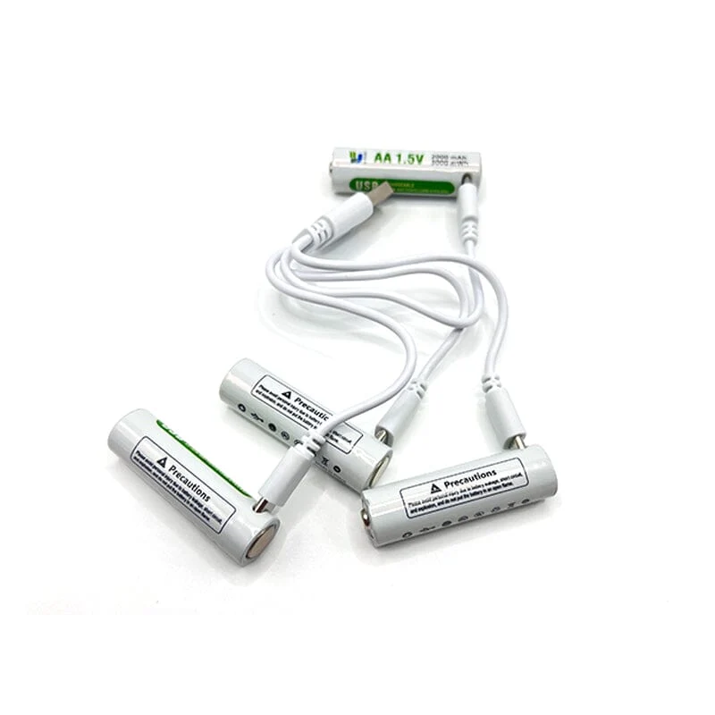 AA 1.5V Rechargeable Battery With Type-C USB Charging port, LED Power Display, Li-ion Battery