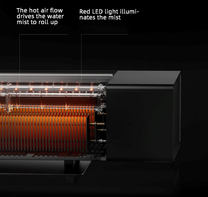 Xiaomi Mijia Graphene Baseboard Electric Heater Simulation Flame Version Fireplace Flame Design Visual Somatosensory Dual Heating