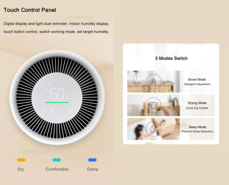 Xiaomi Mijia Smart Dehumidifier 22L 255W-450W 4.5L Water Tank Dehumidifier with Mijia App Contrl Clothes Dryer Dehumidifier