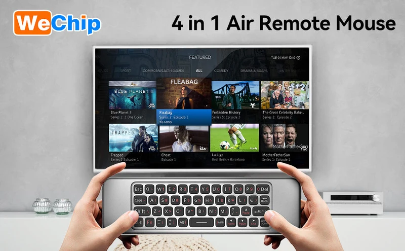 WeChip W3 Air Mouse Remote 2.4GHz Motion Sensing 4 in 1 Wireless Keyboard Remote for Smart TV