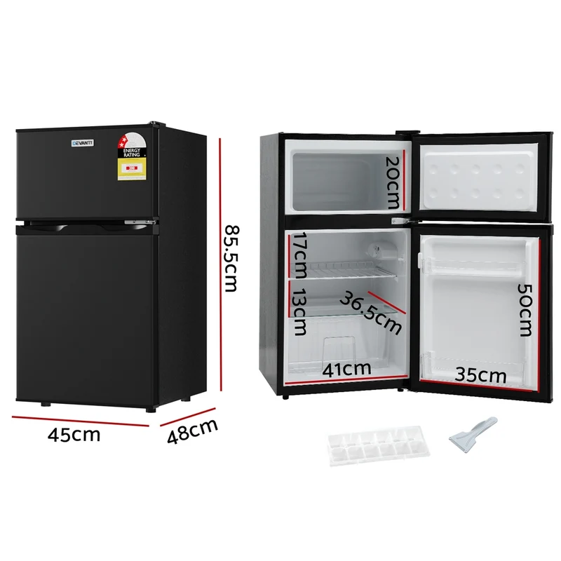 Devanti 85L Bar Fridge Mini Freezer Refrigerator Black