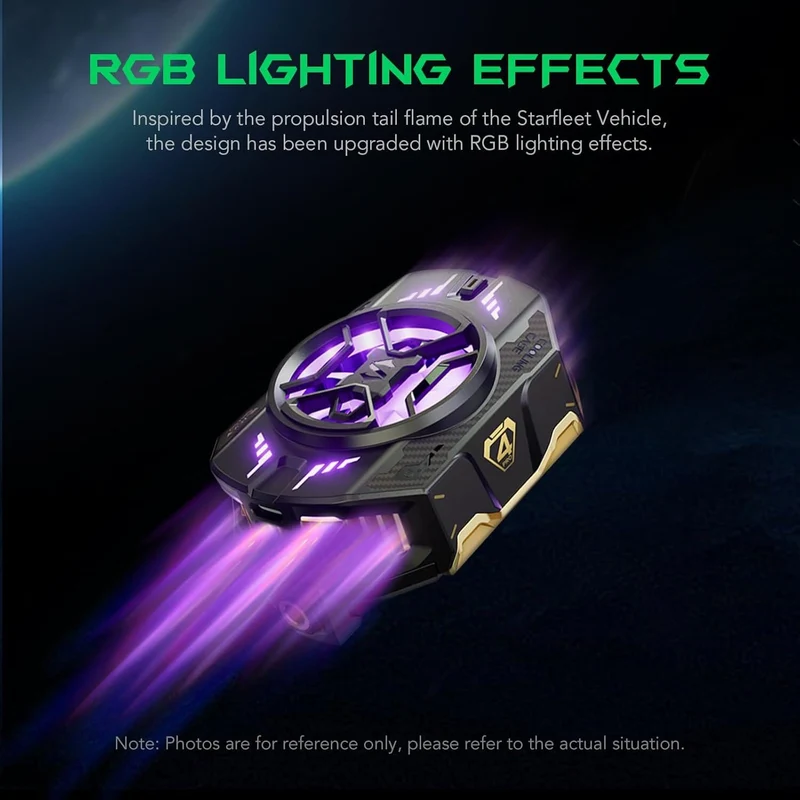 Black Shark 4 Pro RGB FunCooler 27W with Sleep Timer/Fan Speed for iPhone/Android Smartphone Cooling fan