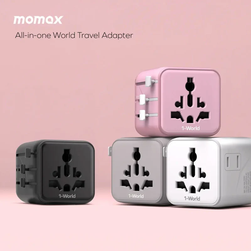 Momax 1-World Universal Travel Charger with Dual AC 100-250V 10A MAX 2500W MAX