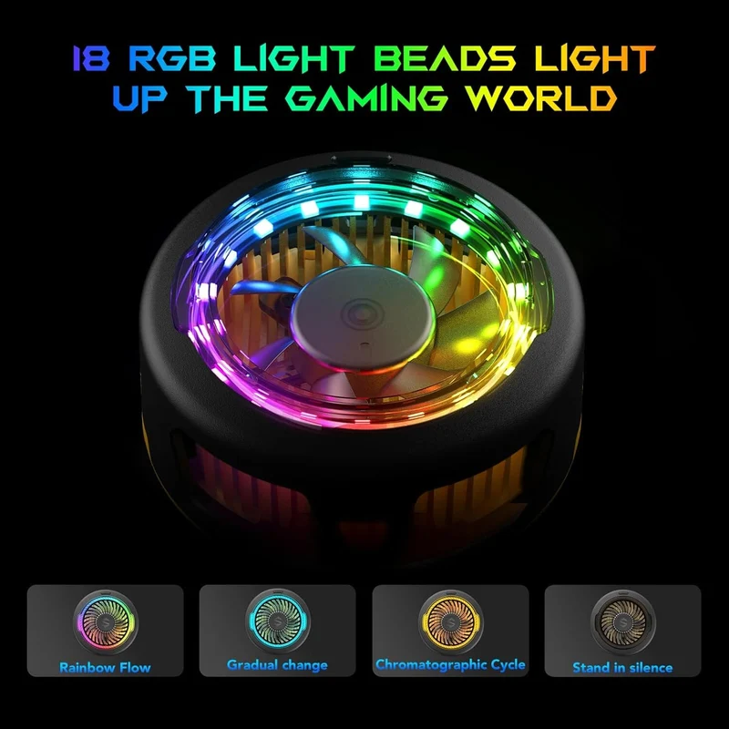 Black Shark RGB FunCooler 5 Magnetic Cell Phone Cooler for iPhone Magnetic Series/Android/Tablet/iPad