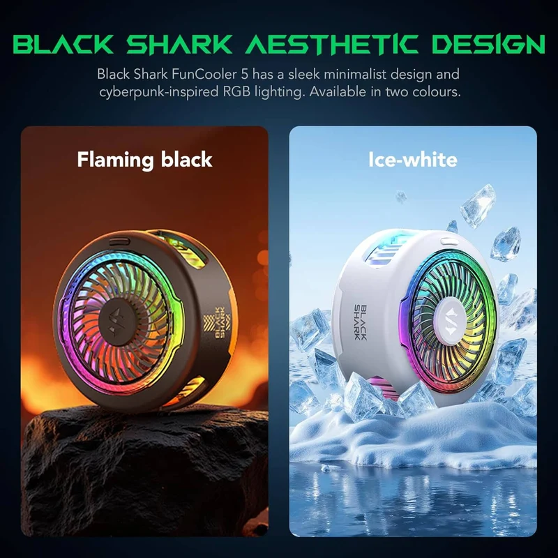 Black Shark RGB FunCooler 5 Magnetic Cell Phone Cooler for iPhone Magnetic Series/Android/Tablet/iPad