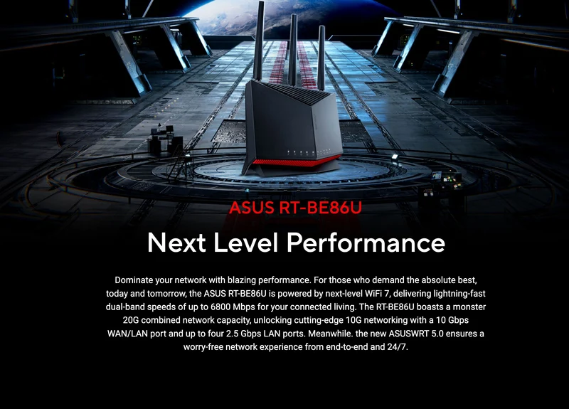ASUS RT-BE86U WiFi 7 Wireless Dual-Band Multi-Gig Router