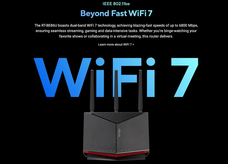 ASUS RT-BE86U WiFi 7 Wireless Dual-Band Multi-Gig Router