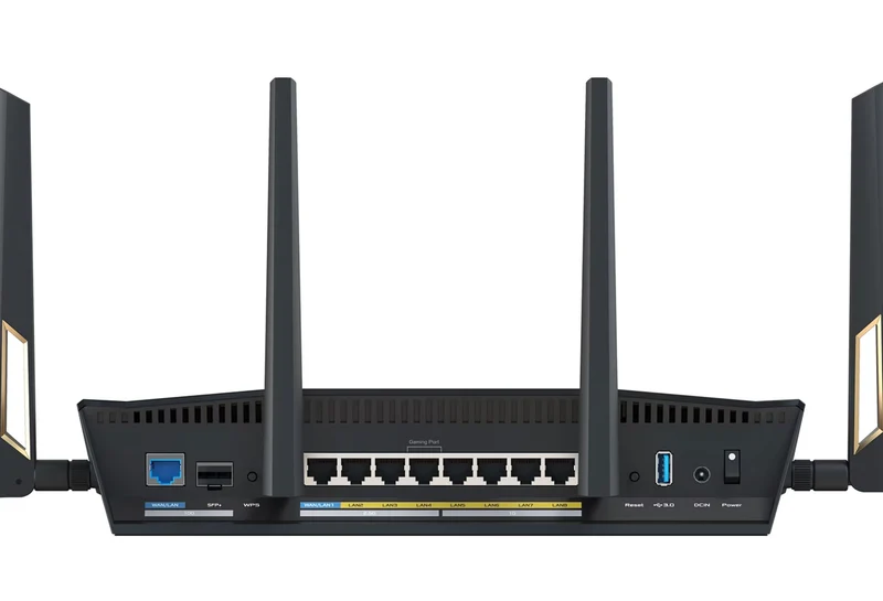 ASUS RT-BE88U Dual-band WiFi 7(802.11be) AiMesh extendable router, 7.2 Gbps, 34G wired capacity, Dual 10G ports, SFP+ port, Four 2.5G ports, Commercial-grade security, Guest Network Pro, VPNs
