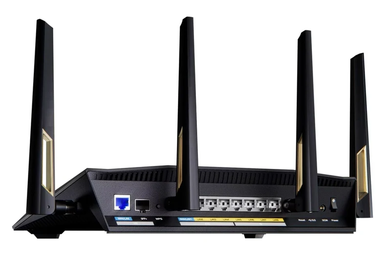 ASUS RT-BE88U Dual-band WiFi 7(802.11be) AiMesh extendable router, 7.2 Gbps, 34G wired capacity, Dual 10G ports, SFP+ port, Four 2.5G ports, Commercial-grade security, Guest Network Pro, VPNs