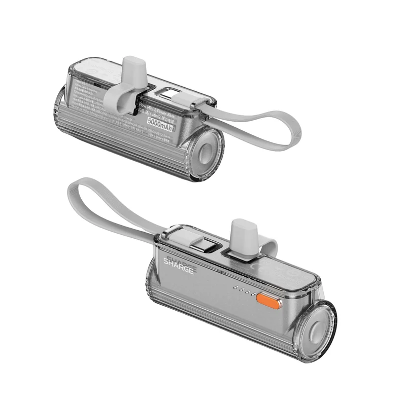SHARGE Flow Mini 2 | 5000mAh Ultra-Light Portable Power Bank | Dual-Port Fast Charging + Capsule Design