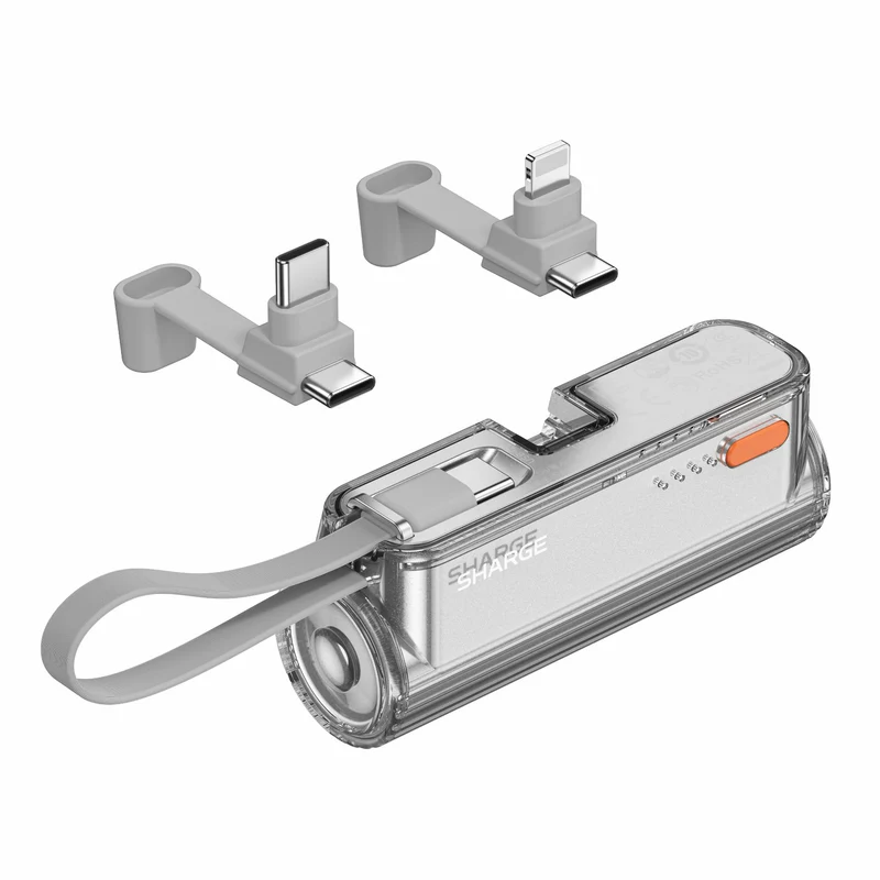 SHARGE Flow Mini 2 | 5000mAh Ultra-Light Portable Power Bank | Dual-Port Fast Charging + Capsule Design