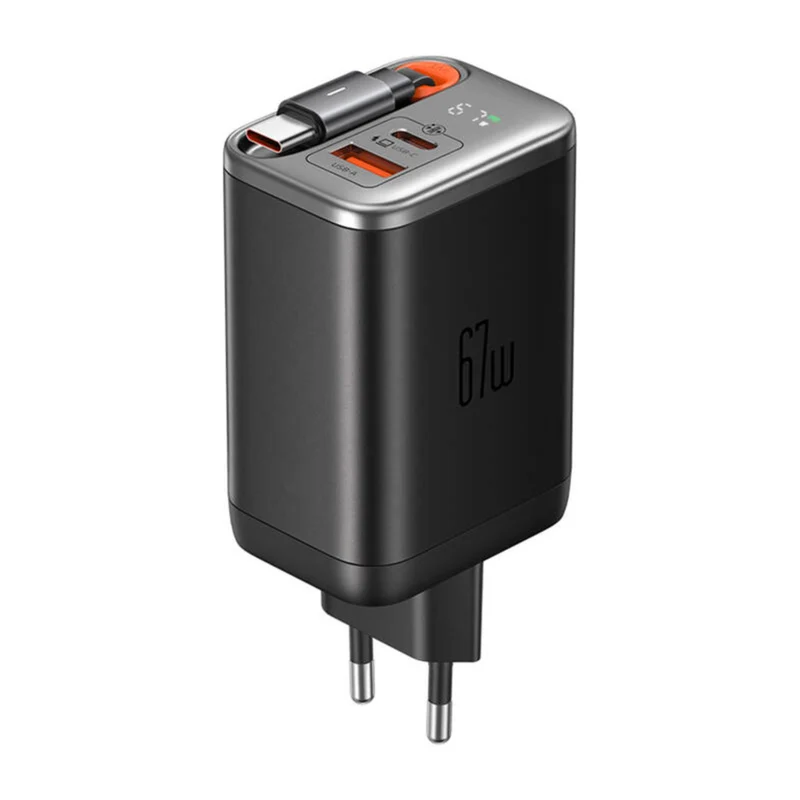 Mcdodo 427 FreeGo 40W with 65cm Retractable Cable GaN Charger (USB-C+USB+Type C Cable) PD3.0 PPS QC4.0 Quick Travel Charger